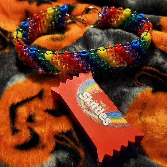 ✨️🍭🌈Skittles candy choker/chapstick holder🌈🍭✨️ - Picture 4 of 4